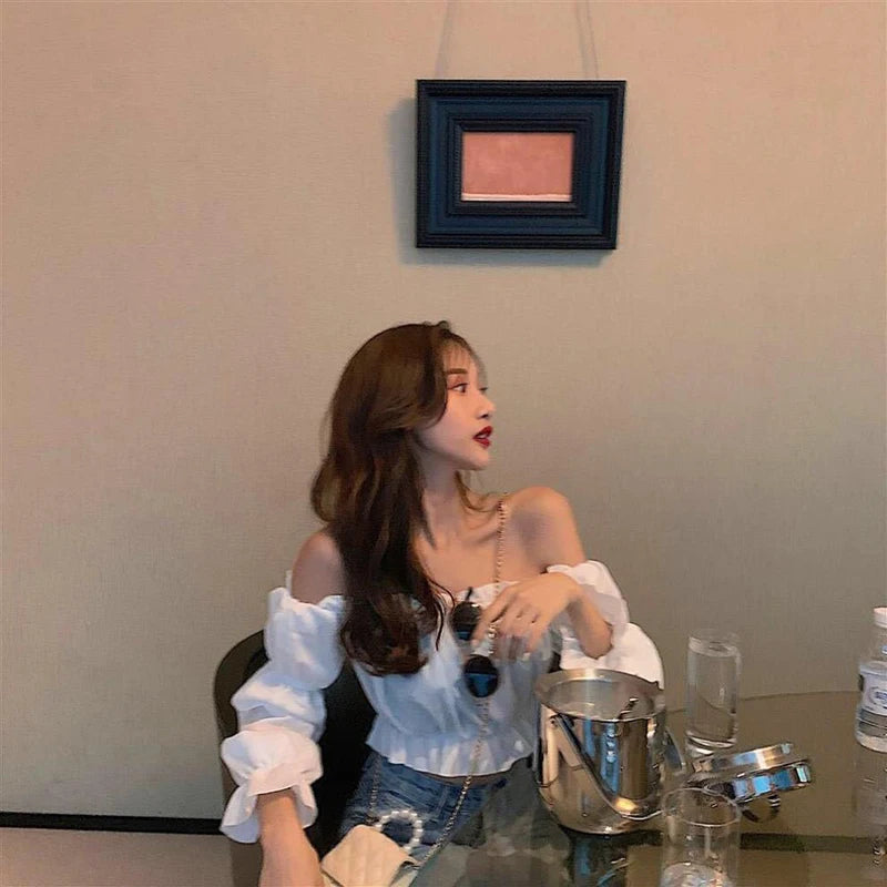 Women's Puff Sleeve Crop Top