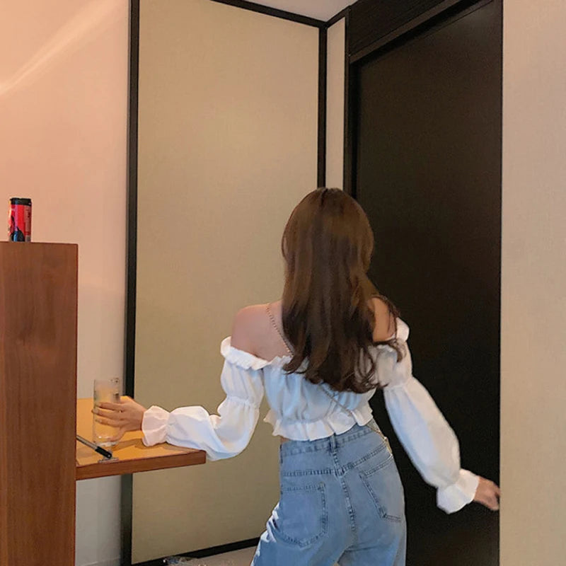Women's Puff Sleeve Crop Top