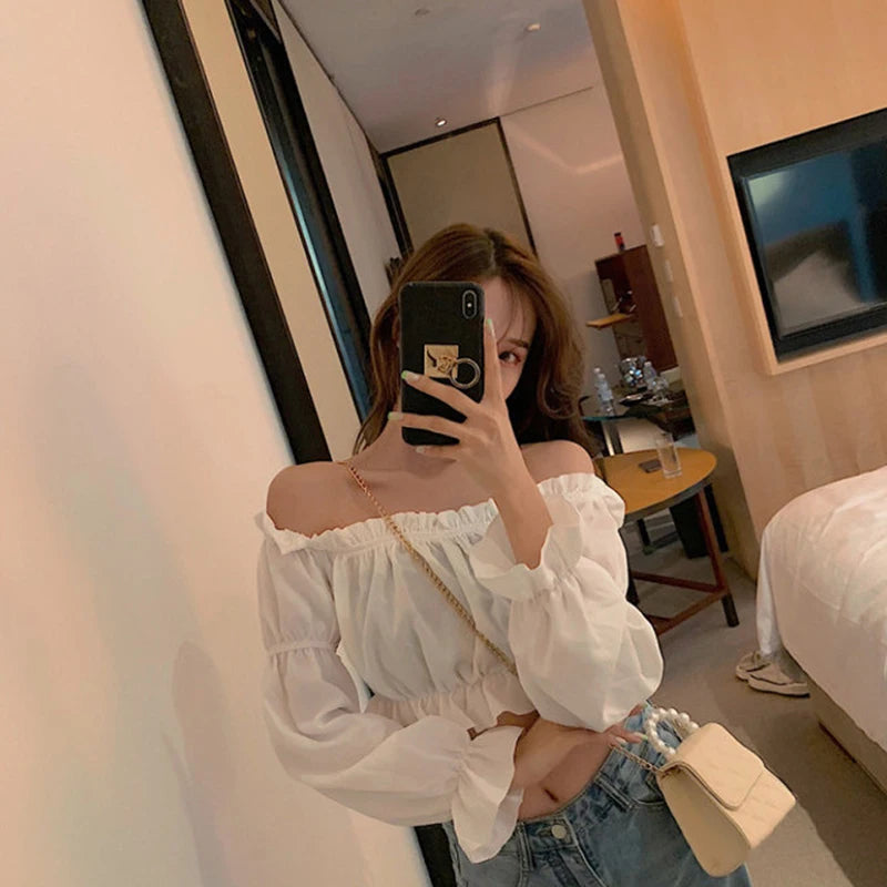 Women's Puff Sleeve Crop Top