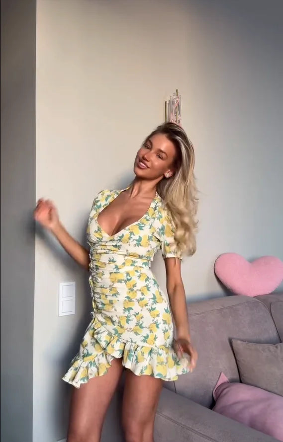 Women's Floral Bodycon Mini Dress