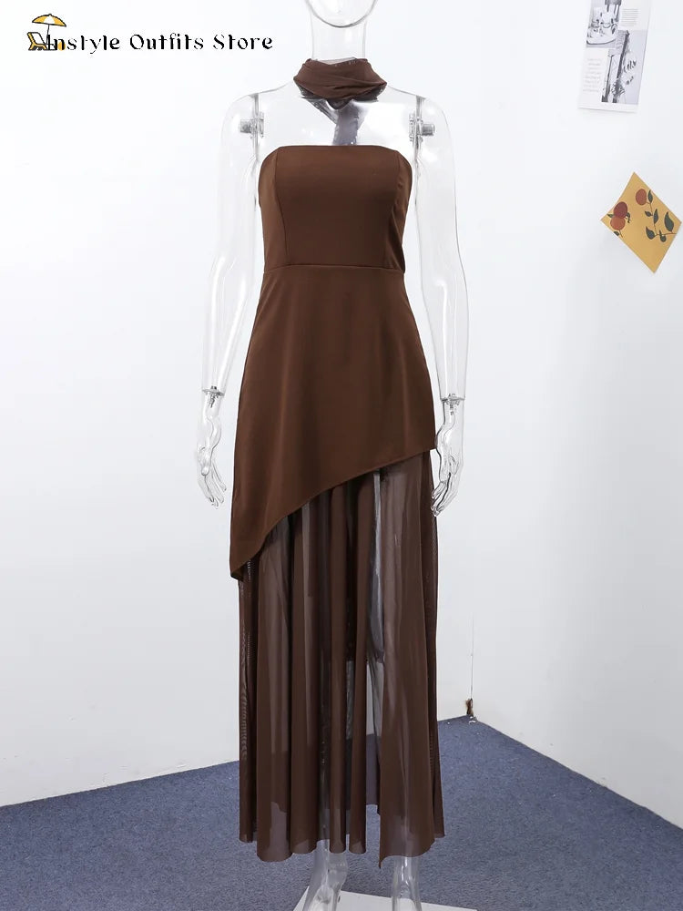 Women's Halter Neck Maxi Dress