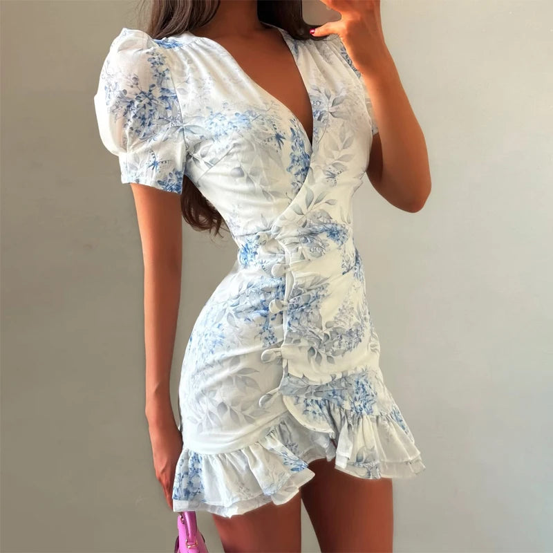 Women's Floral Bodycon Mini Dress