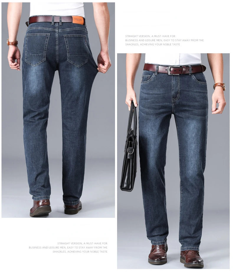 Men's Light Grey Straight Jeans