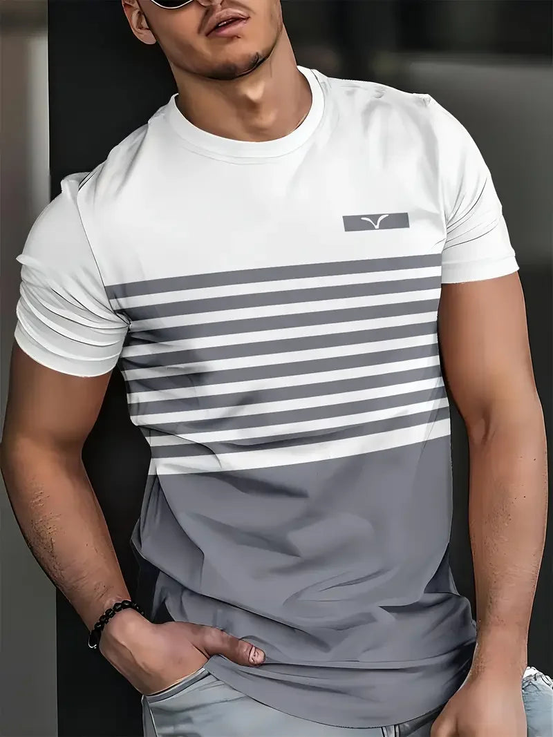 Men's Stripe Print T-Shirt