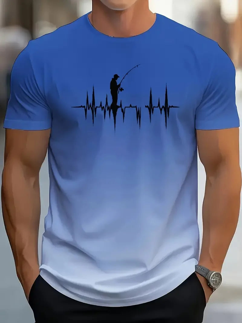 Men's Fishing Print T-Shirt