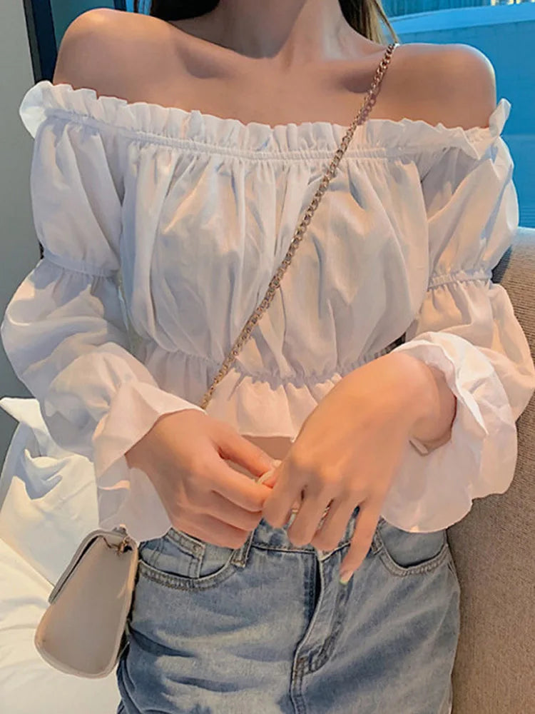 Women's Puff Sleeve Crop Top