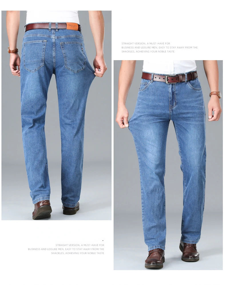 Men's Light Grey Straight Jeans