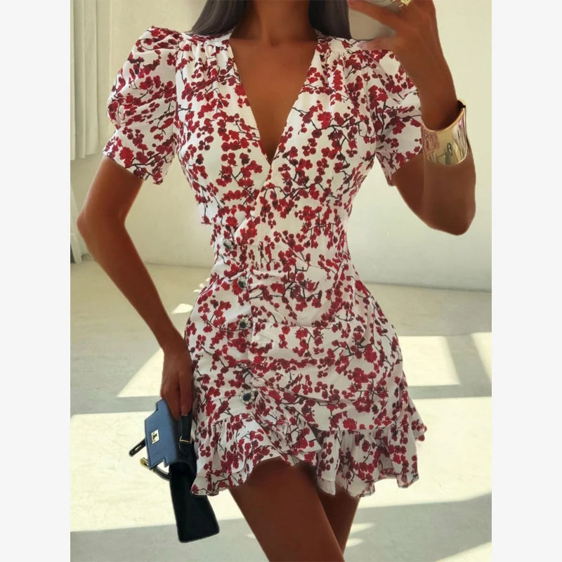 Women's Floral Bodycon Mini Dress