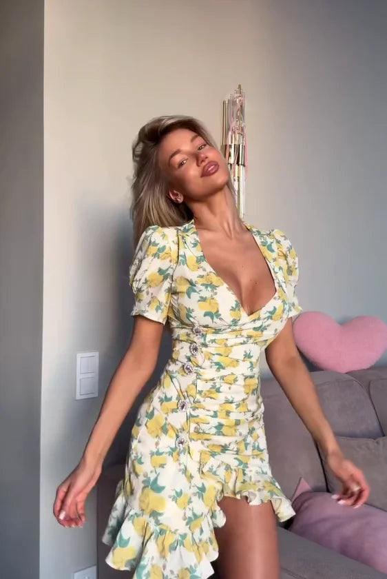 Women's Floral Bodycon Mini Dress