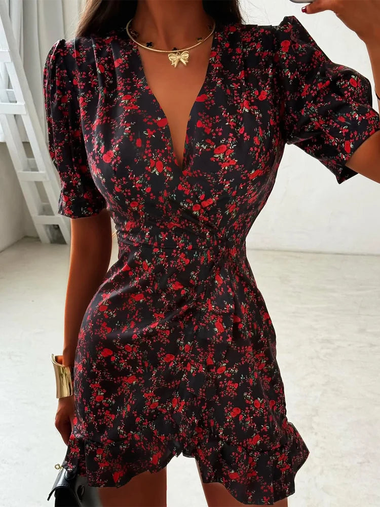 Women's Floral Bodycon Mini Dress
