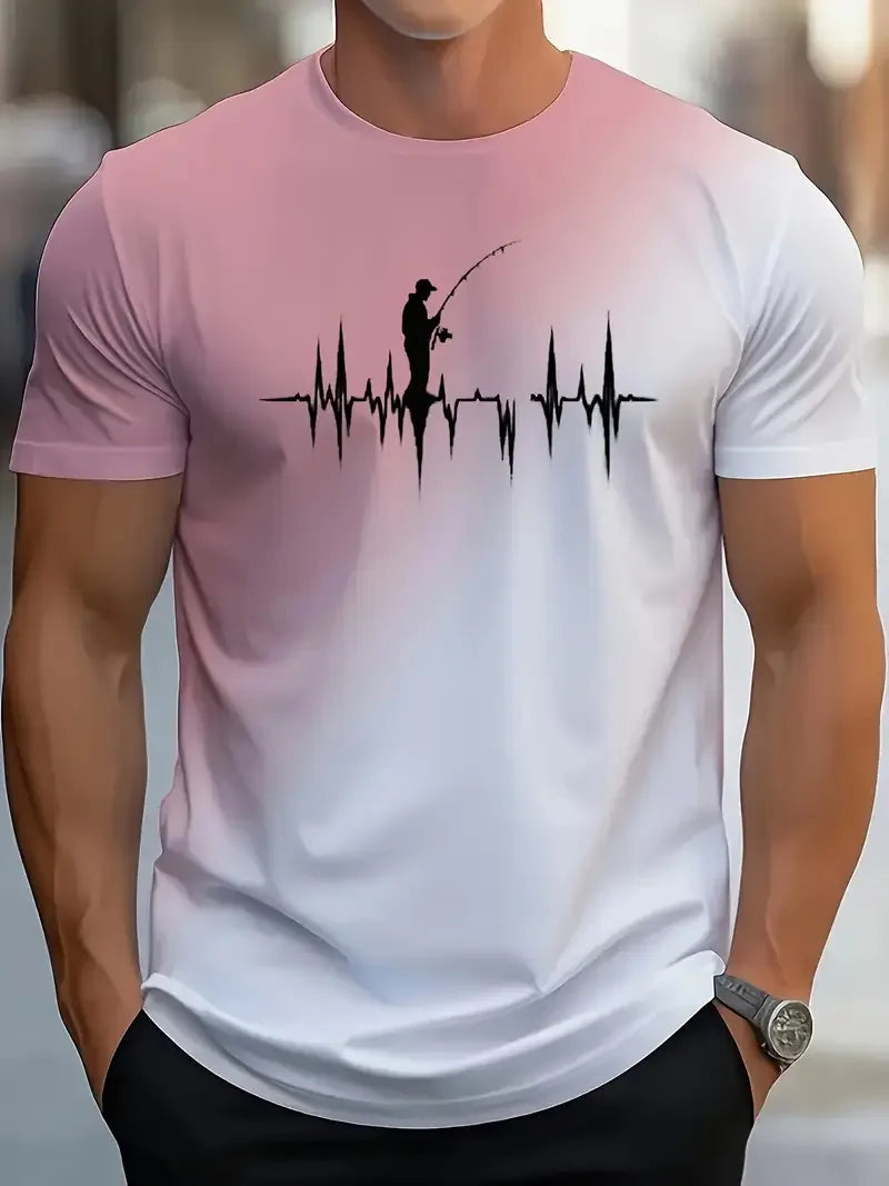 Men's Fishing Print T-Shirt