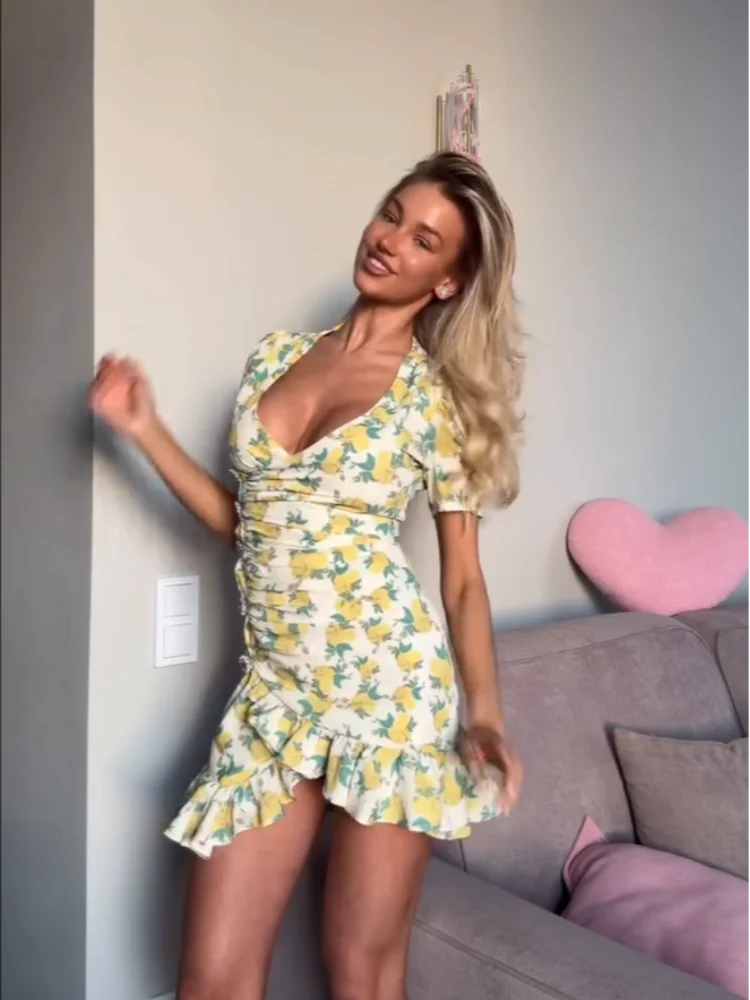 Women's Floral Bodycon Mini Dress
