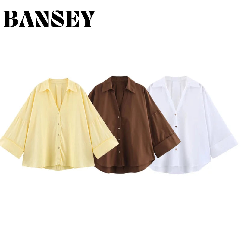 Women's V-Neck Loose Blouse