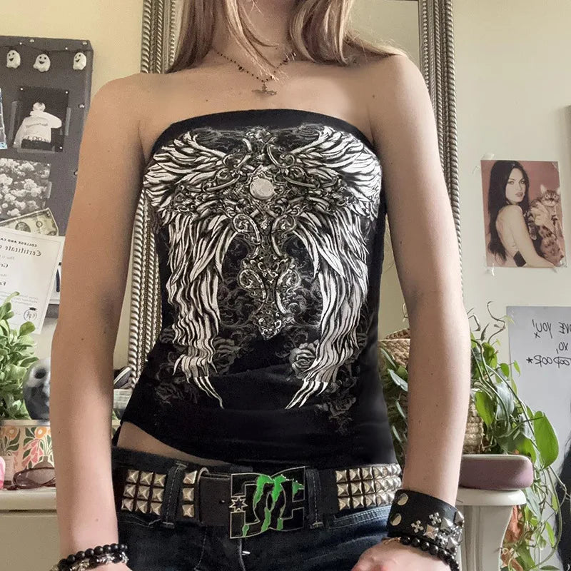 Women's Graphic Print Tube Top