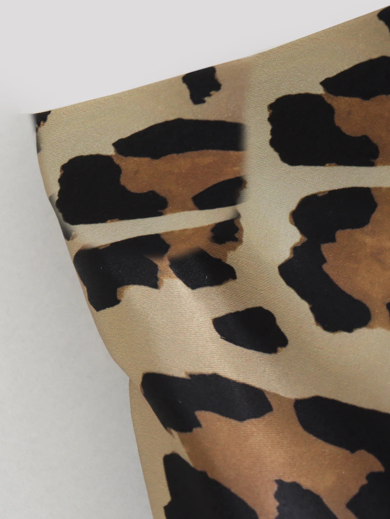 Women's Leopard Print Satin Skirt