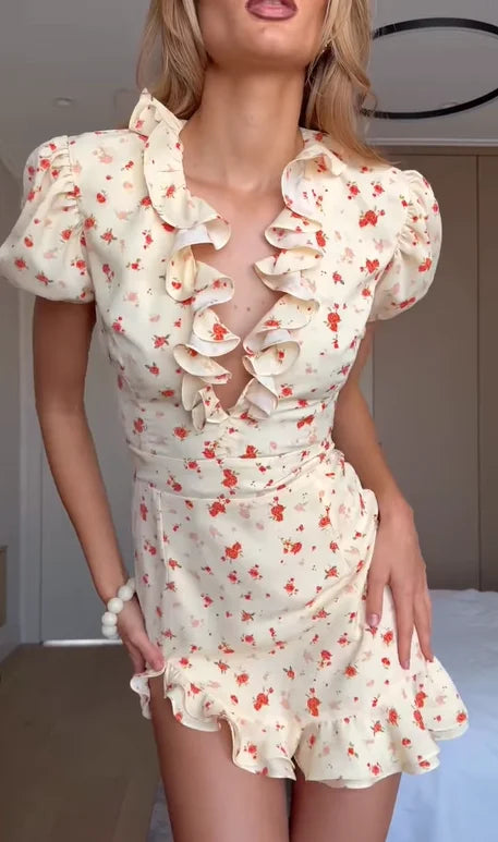 Women's Floral Bodycon Mini Dress