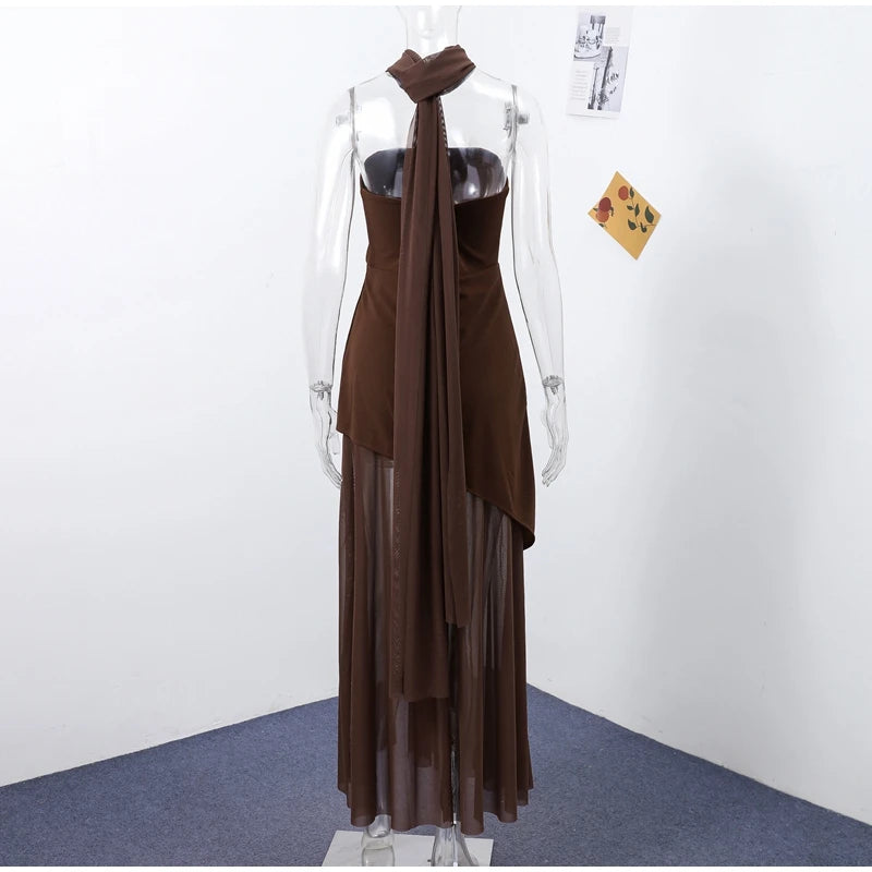 Women's Halter Neck Maxi Dress
