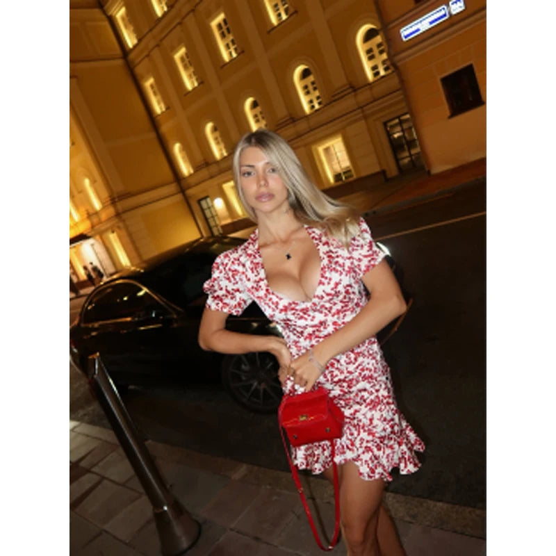 Women's Floral Bodycon Mini Dress