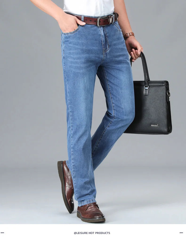 Men's Light Grey Straight Jeans