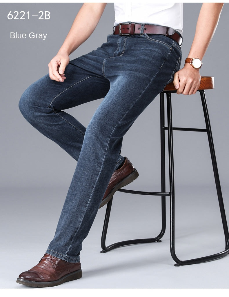 Men's Light Grey Straight Jeans