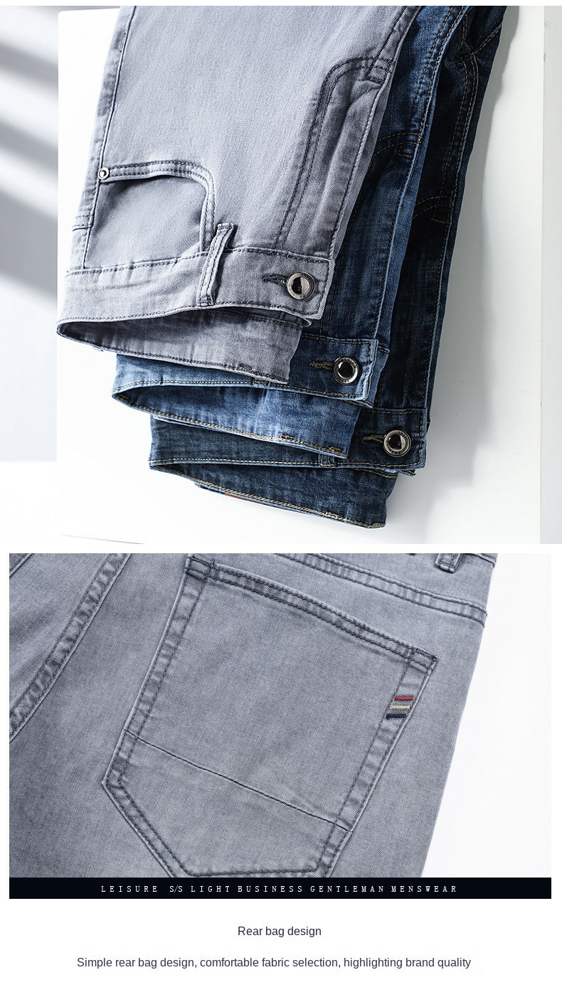 Men's Light Grey Straight Jeans