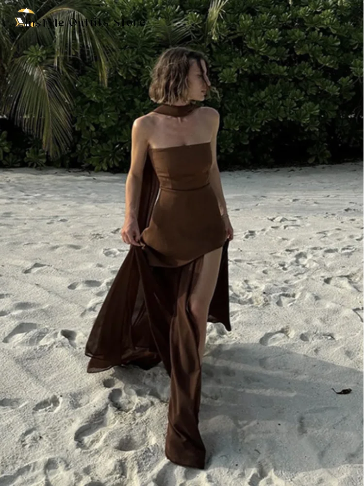 Women's Halter Neck Maxi Dress