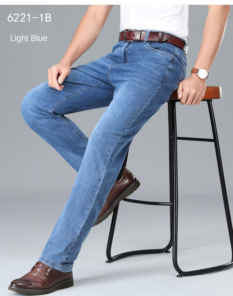 Men's Light Grey Straight Jeans