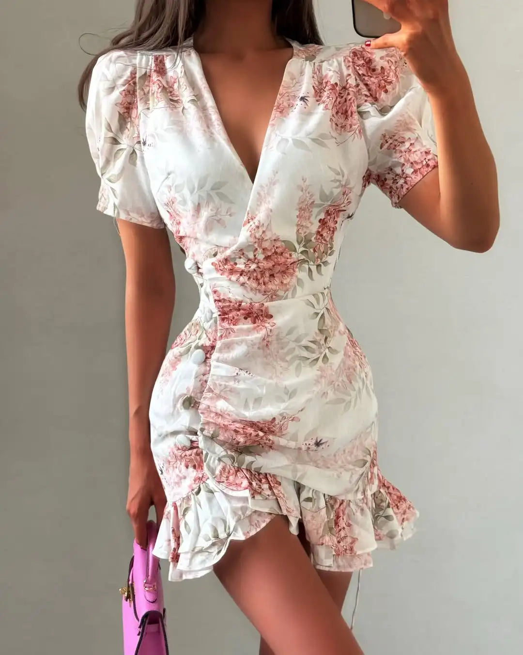 Women's Floral Bodycon Mini Dress