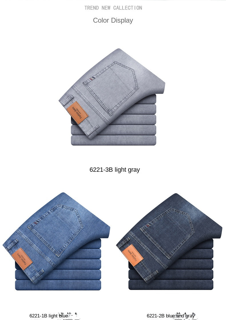 Men's Light Grey Straight Jeans