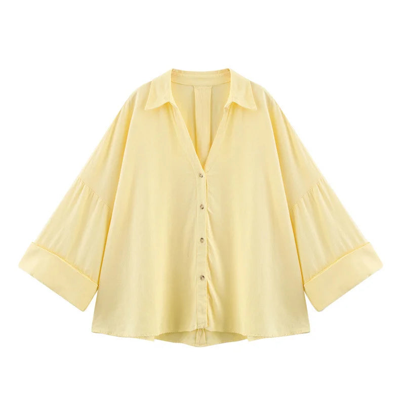 Women's V-Neck Loose Blouse