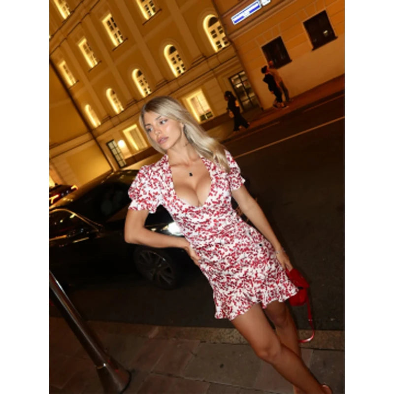 Women's Floral Bodycon Mini Dress