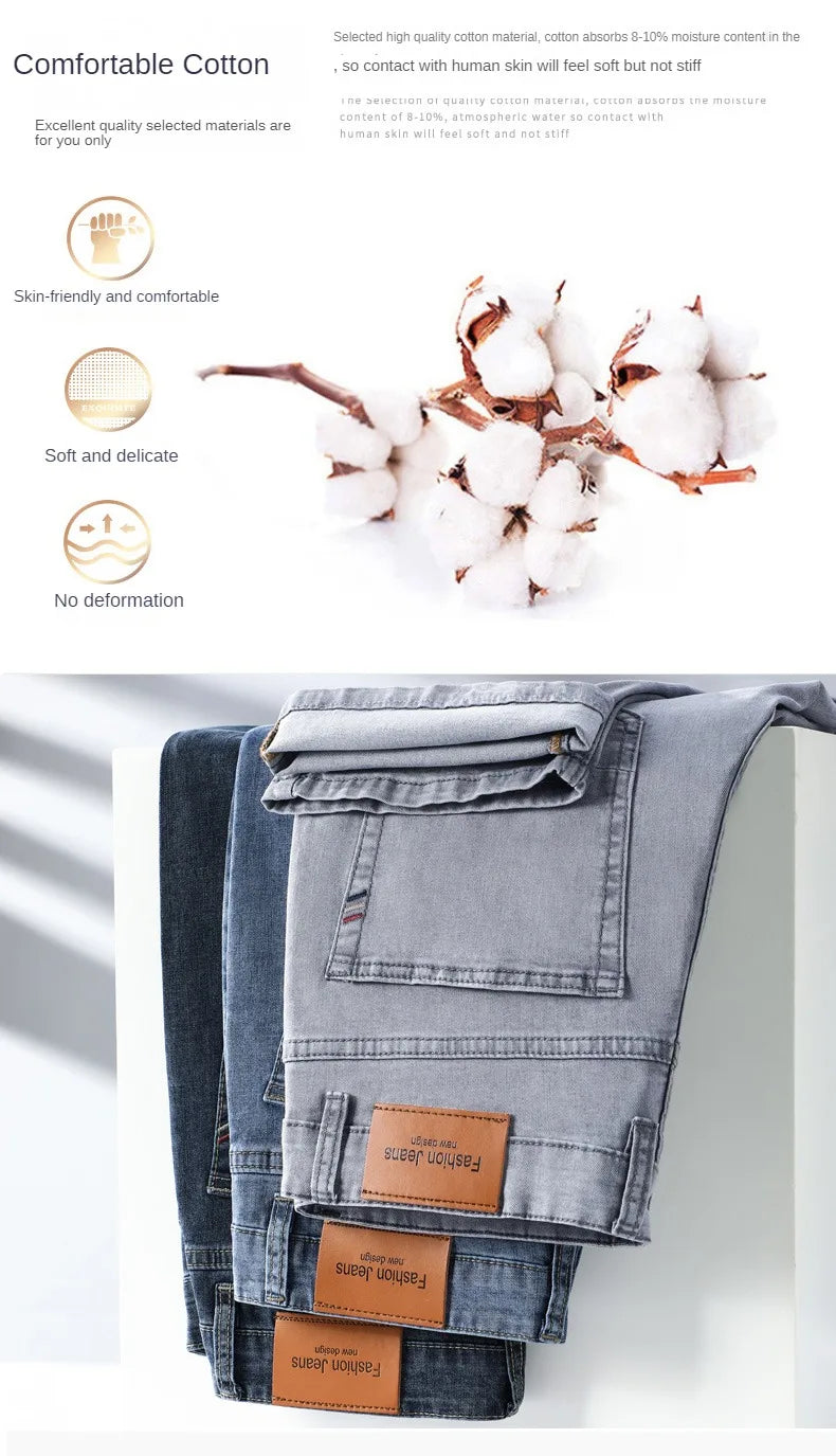 Men's Light Grey Straight Jeans