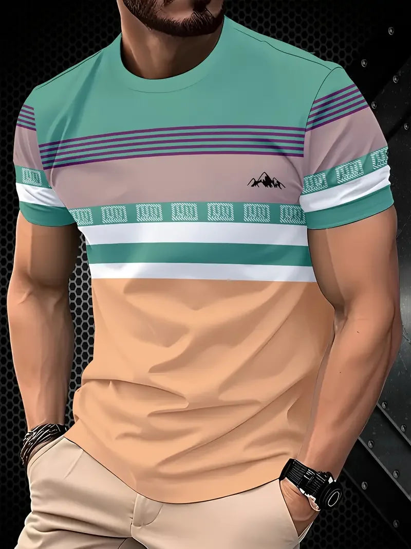 Men's Stripe Print T-Shirt