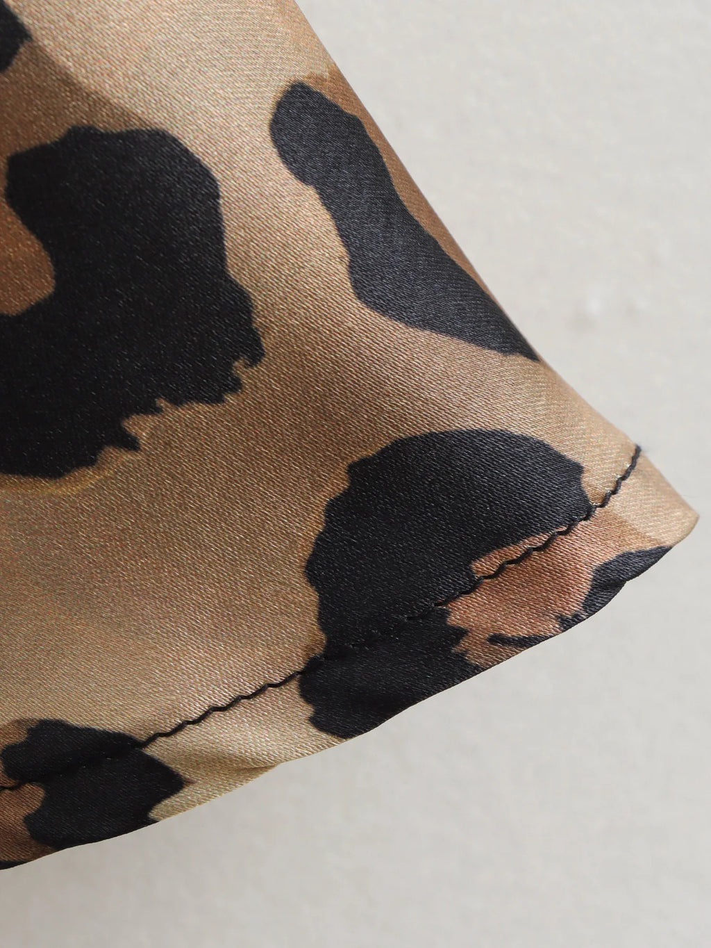 Women's Leopard Print Satin Skirt
