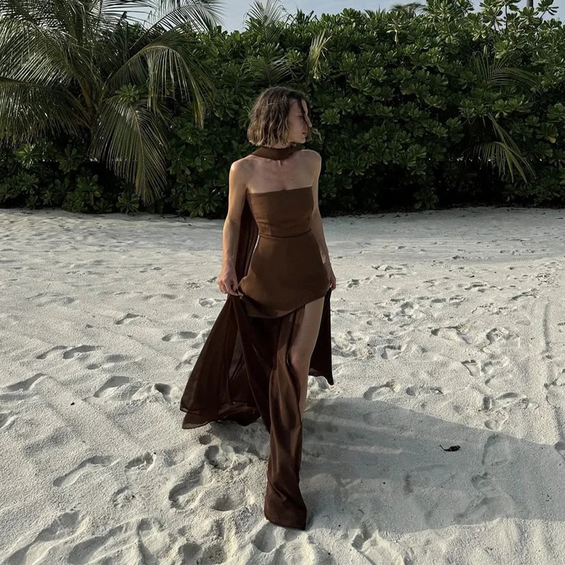 Women's Halter Neck Maxi Dress