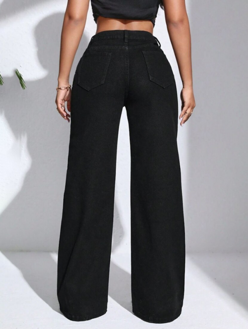 Women High Rise Denim Jeans - Black