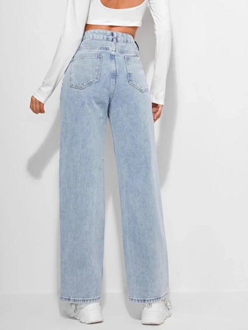 Women High Rise Denim Jeans - Light Blue