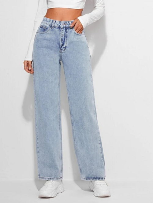 Women High Rise Denim Jeans - Light Blue