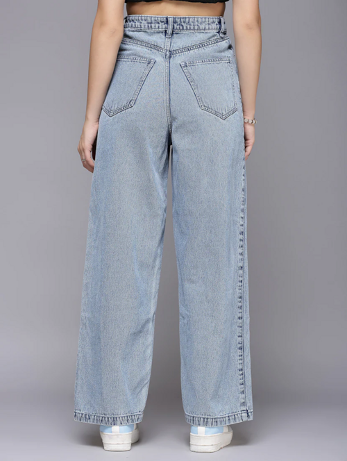 Women High Rise Denim Jeans - Light Blue